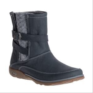 Chaco | Women's Hopi Boot Bootie Blue Suede & Leather Wool Waterproof Winter 6